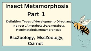 Insect Metamorphosis Part 1 notes and explanation csirnet insects bsczoology msczoology [upl. by Gnuhp]