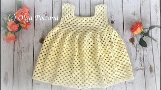 How to Crochet Granny Stitch Girls Dress Size 34 Years Old Easy Crochet Pattern Video Tutorial [upl. by Audley975]