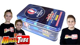 Unboxing Caja de lata Adrenalyn XL Euro 2016 UEFA [upl. by Thomey]