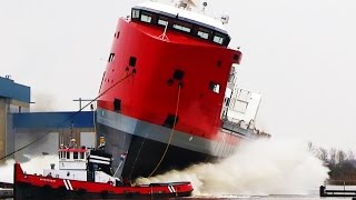 Ship Launch EGBERT WAGENBORG Easy Max BN 850 for Royal Wagenborg at Niestern Sander [upl. by Luca]