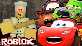 Lightning McQueen and Chick Hicks ESCAPE TEAM EVIL PIZZERIA TEAMWORK OBBY in Roblox [upl. by Chara985]