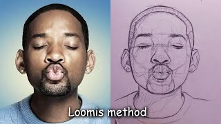 How to Draw a Portrait Using the Loomis Method  Frontal View [upl. by Atilahs151]