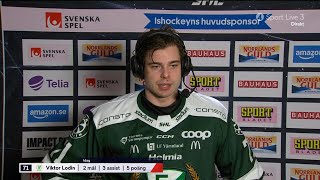 Viktor Lodin efter 5 poäng och seger mot HV71  Intervju  Färjestad BK  HV71  20241123 [upl. by Inaoj35]