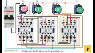 enclavamiento eléctrico entre tre contactores de maniobra [upl. by Carolann]