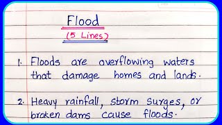 5 Lines on Flood in English  Flood Essay 5 Lines  Write Paragraph About Flood  Essay on Flood [upl. by Darice986]