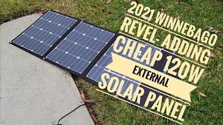 2021 Winnebago Revel Add Inexpensive 120W External Solar Panel [upl. by Llednyl]