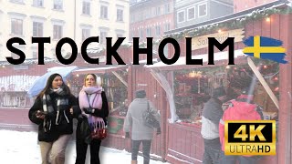 Stockholm Sweden Walking Tour December 2023  4K Gamla stan Old Town [upl. by Cusack]