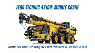 LEGO Technic 42108 Mobile Crane Indepth Review Speed Build amp Parts List 4K [upl. by Selrahc656]