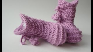 Вязаные пинетки для детей Knitted baby booties [upl. by Aiekam]