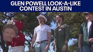 Glen Powell lookalike contest draws crowds in Austin  FOX 7 Austin [upl. by Edgerton470]