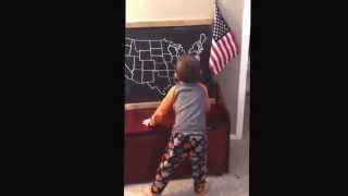 5 year old sings 50 states and capitals song [upl. by Annaili]