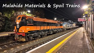 Spoil amp Materials trains in Malahide with Retro 071 amp 073  October 2024 [upl. by Nylarej]