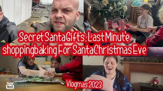 Secret Santa gifts last minute shopping baking for Santa on Christmas Eve vlogmas 2023 [upl. by Neukam406]