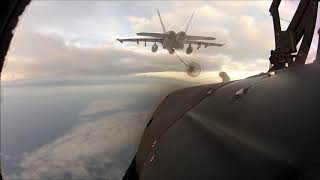 FA18 Super Hornet aerial refueling from another Super Hornet [upl. by Ylam]