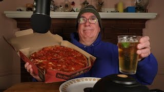 ASMR Pizza Hut Pepperoni and Buffalo Chicken Beer Night Mukbang Whispering [upl. by Emelun]