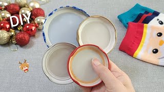 SUPERB  Christmas decoration idea with Jar lids  Amazing recycling crafts  DIY hacks [upl. by Irreg329]