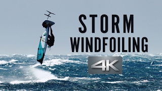 Storm Windfoiling  Foil windsurfing with 50 knots wind [upl. by Monroy]