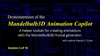 CP3 Demonstration of keyframing using the Mandelbulb3D Animation Copilot [upl. by Choo]