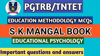 PGTRB TET education methodology MCQsimportant questions and answer sk magalpsychology [upl. by Marve]