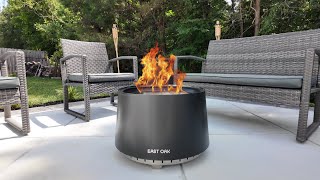 Affordable SMOKELESS Fire Pit That Will Last  Unboxing amp Setup  East Oak 21quot Stainless Steel [upl. by Ludwog]