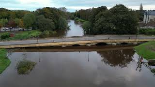 Tadcaster Floods  ROAD CLOSED ⛔ Storm Babet 🌩️ drone floods dji storm yorkshore [upl. by Katharina]