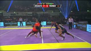 Pro Kabaddi Nilesh Shinde pins the highflying Shabeer Bapu [upl. by Leksehc]