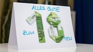 Geldgeschenk Idee zum Geburtstag BastelAnleitung [upl. by Panaggio]