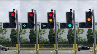 Harlow Edinburgh Way A414 OS Harlow Retail Park PEEK TLED Traffic Lights [upl. by Herzen]