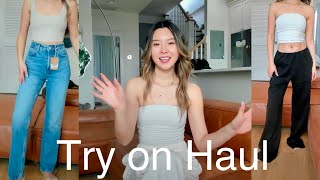 Holiday shopping haul  Try on Haul Reformation AampF Anine Bing [upl. by Lynsey]