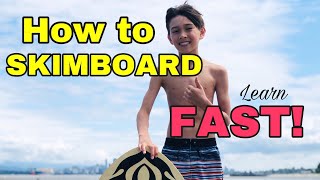 HOW TO SKIMBOARD at the beach  You can learn FAST BEGINNER EASY [upl. by Laud]