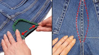 How to upsize the waistband and downsize the back of jeans [upl. by Fortin]