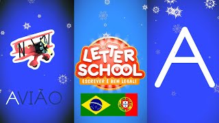 LetterSchool handwriting app  Brasil Portuguese ABCDEFGH ZanerBloser UpperCase letters [upl. by Aihtela]