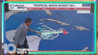 Tracking the tropics Disturbance in the Western Caribbean increasing chances of development [upl. by Atreb747]