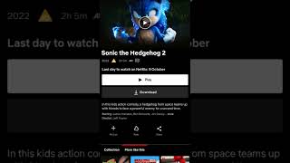 Sonic the hedgehog 2 is leaving Netflix UK on October 2024 [upl. by Notsecnirp]