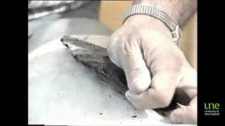 Making an obsidian biface using a soft hammerstone  Demonstration by Dr J Jeffrey Flenniken [upl. by Hauger56]