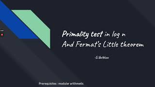 primality test in Ologn [upl. by Eninnaej699]