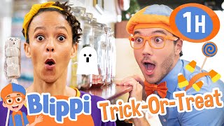 Blippi Learns How to Make Halloween Candy  1 Hour of Blippi  Educational Videos for Kids [upl. by Ailic]