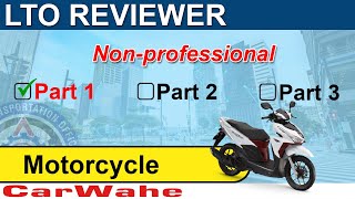 LTO Exam Reviewer Tagalog  Motorcycle Code A A1 Nonprofessional  Part 1 of 3  CarWahe [upl. by Garek214]