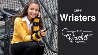 Crochet Wristers  EASY  The Crochet Crowd [upl. by Hayse809]