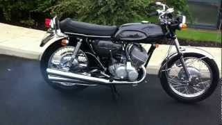 1970 Kawasaki H1 Mach III 2 Stroke Triple Peacock Grey Walkround [upl. by Siger304]