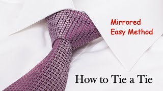 How to Tie a Tie Half Windsor Knot mirrored easy method [upl. by Ailat]