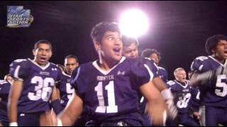 High school football Hunter Wolverines Haka 101712 [upl. by Yrailih724]