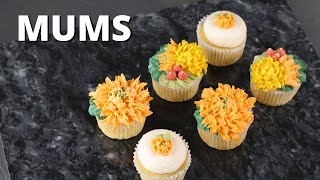 How to make a Fall Theme Chrysanthemum cupcakes set  Cake Decorating For Beginners [upl. by Whitford]