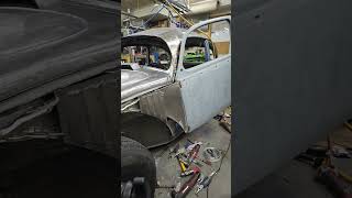 VW Beetle WIDE BODY on Air Ride windshield visor Lambo doors volksrod shorts custom fabrication [upl. by Zilef695]