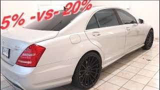 5 tint VS 20 tint on a Mercedes Benz S550 winning window tints [upl. by Mcnully]