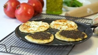 Suzannes Kitchen Manaqeesh Zaatar and Jibneh Flatbread with dry thyme and Cheese [upl. by Sydney985]