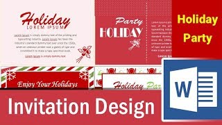 6 holiday party invitation design in Microsoft Word  Part 1 [upl. by Monty]