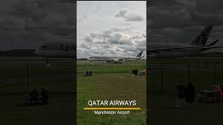 Qatar Airways arrival to Manchester Airport ✈️🌍 Landings  Plane Spotting 2024  Walking Family [upl. by Dulla642]