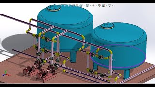 tutorial solidworks  Pipe Routing Assambly Sand Filter Part 1 [upl. by Chalmer]