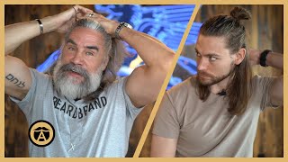 5 Ways to Style Mens Long Hair in 2020  Greg Berzinsky with Trav White [upl. by Eramat904]